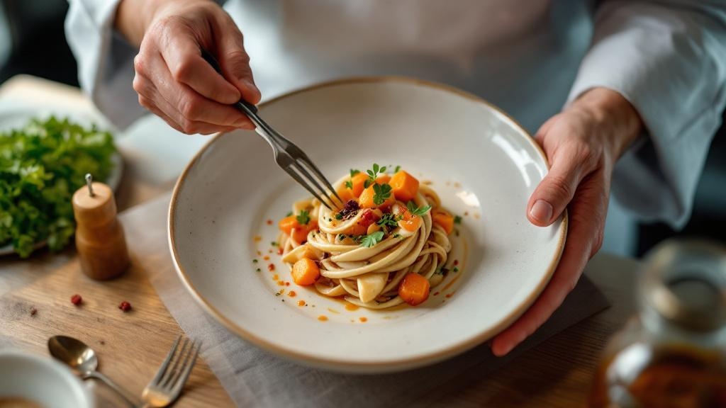 Chef emplatando un plato