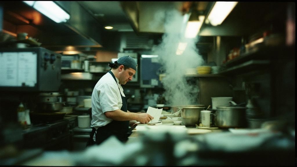Cocina de restaurante con chef