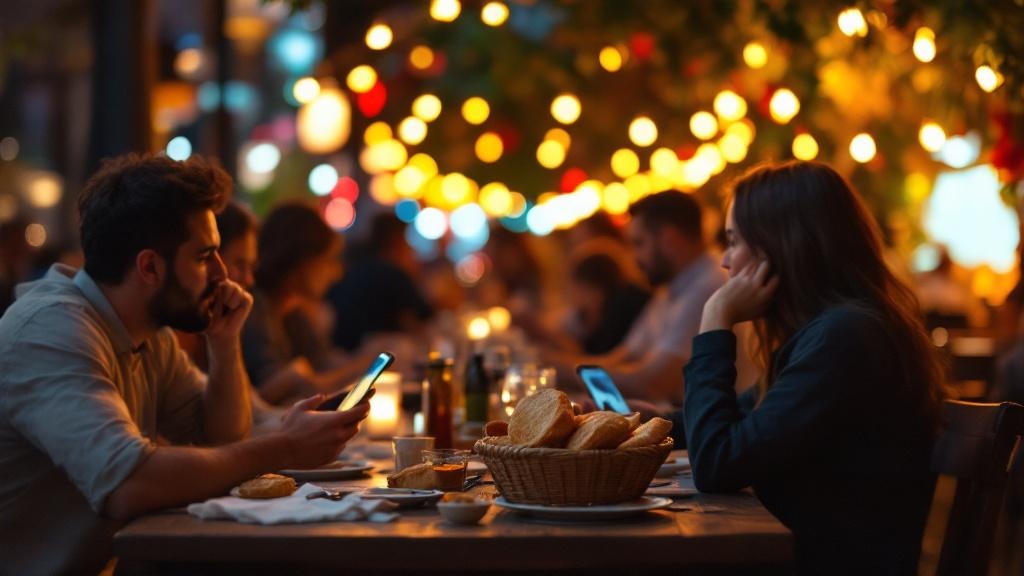 Terraza de restaurante con clientes