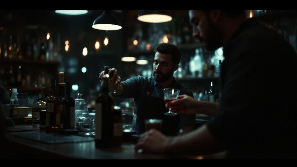 Bar de restaurante con bartender